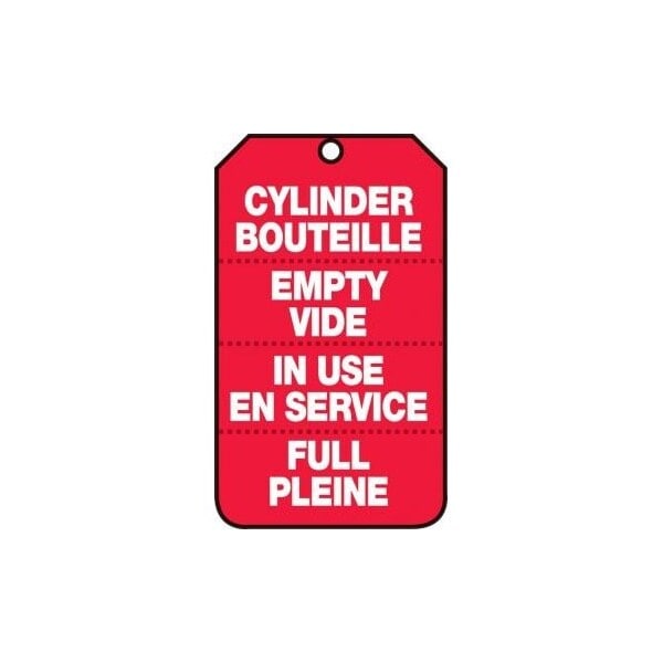 Accuform French Bilingual Safety Tags, CYLINDER, 5.75in x 3.25in, RP-Plastic, 25PK TCF539PTP - main